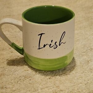 Irish-Themed Green and White Mug
